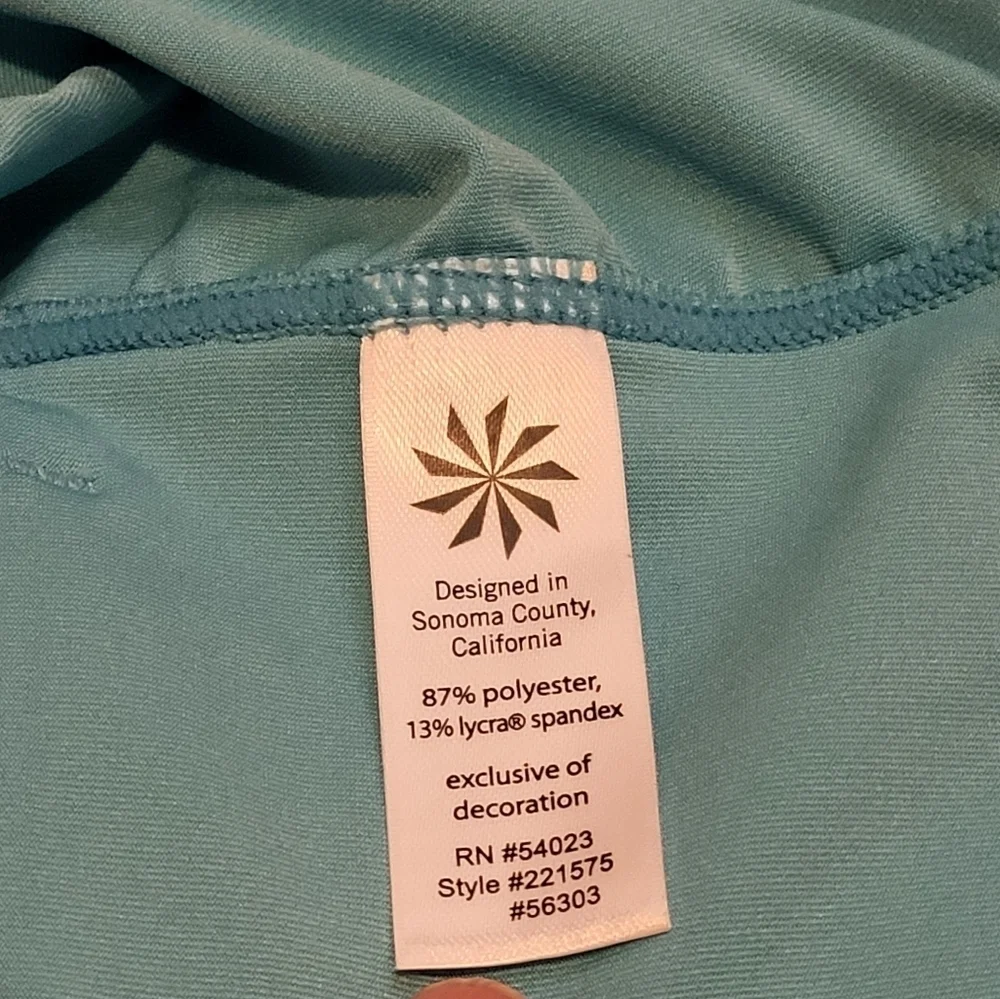 Athleta cap sleeves size medium small  pocket in the back teal color - Picture 7 of 11